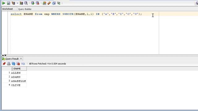 SQL Query to find name starting and ending with Vowel смотреть онлайн