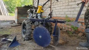 Мотоблок Huter MK-8000, дисковый окучник, посадка картошки