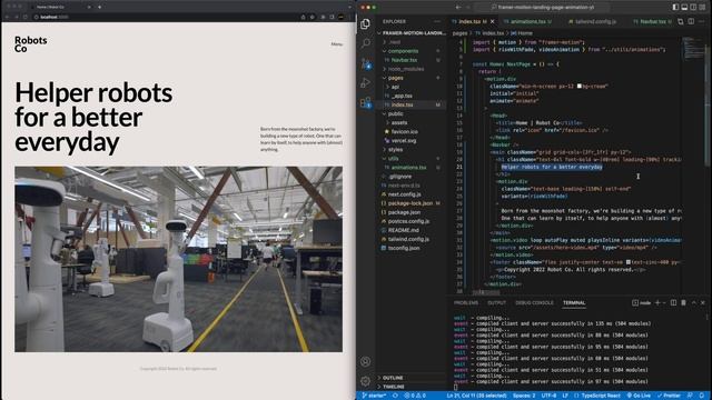Modern landing page animations with Next.js, Framer Motion, TailwindCSS: PART 2 смотреть онлайн
