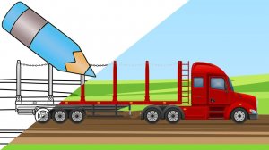 Мультик - Раскраска - Машина Лесовоз - Нужные машинки