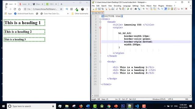 css full course bangla tutorial 14 : Box model | how to add border in webpage смотреть онлайн