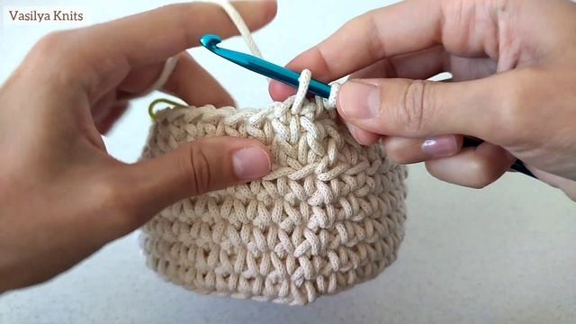 СПРАВИТСЯ И НОВИЧОК ! Красивая корзинка с ручками из хлопкового шнура. Подвесная корзинка. смотреть онлайн