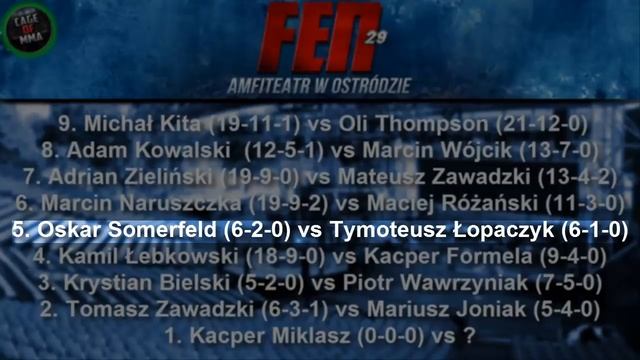 FEN 29 - Fight Card ! смотреть онлайн
