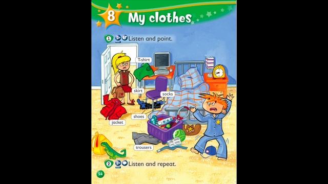 Kids Box 1, Unit 8.1 My clothes. Listen and point. смотреть онлайн