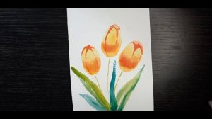 #Как нарисовать тюльпаны. Открытка для мамы.