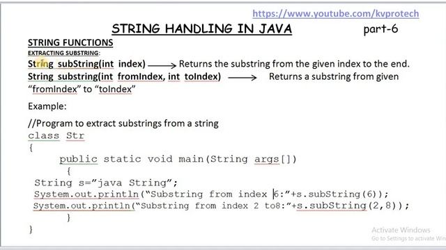 SUBSTRING METHOD IN JAVA WITH EXAMPLE смотреть онлайн