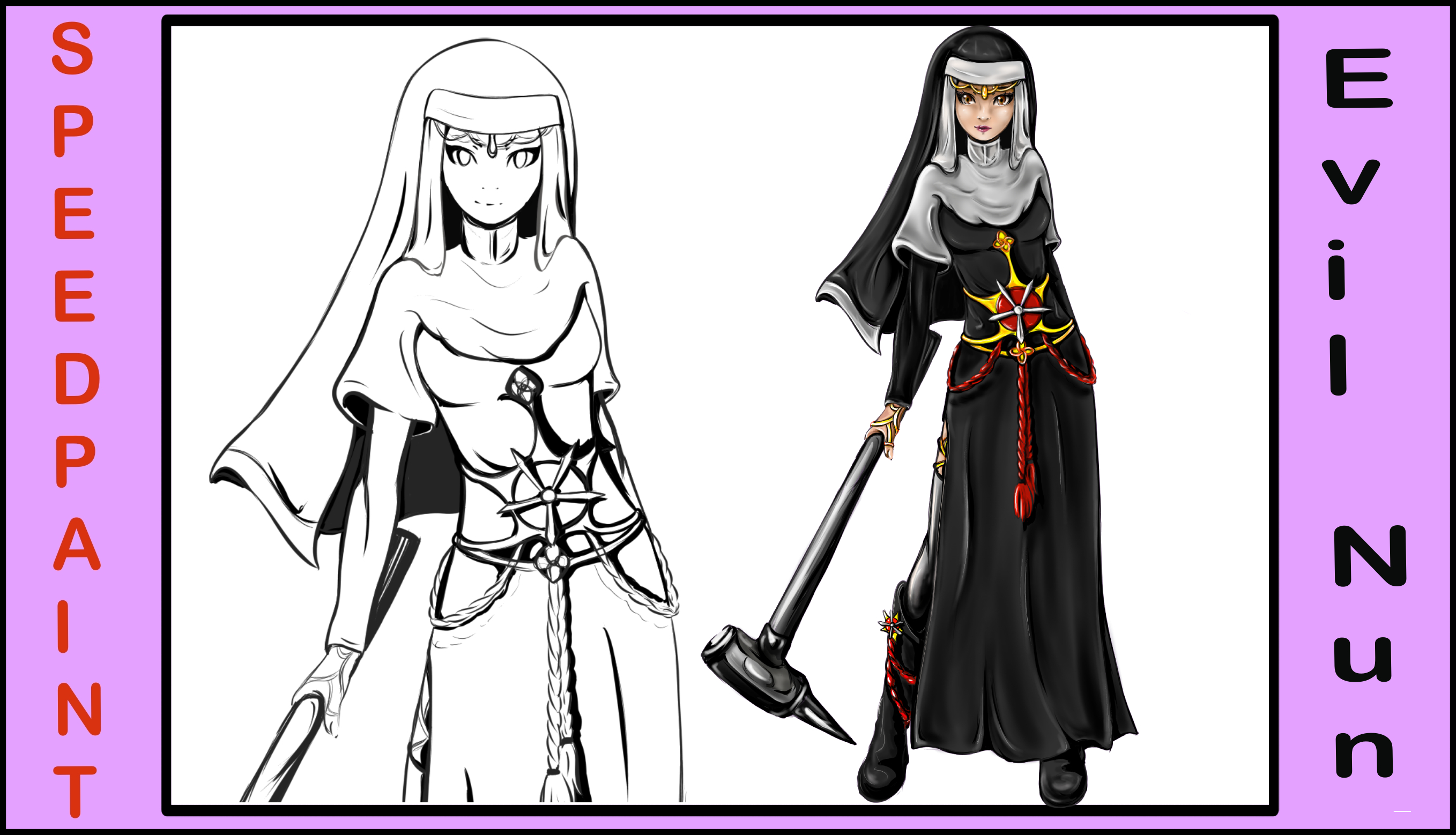 Монашка Evil Nun \\ Эвил Нан Digital Art // Fanart Anime Game
