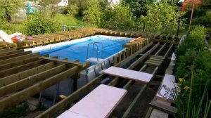 Терраса вокруг каркасного бассейна Intex своими руками.