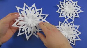 Красивая объемная снежинка из бумаги!