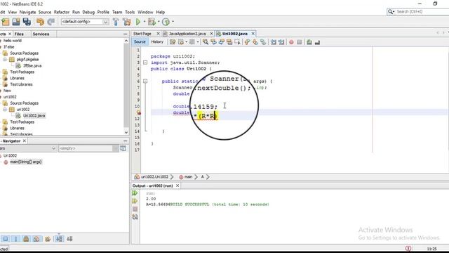 URI Problem 1002 (Area of a circle) solution( Bangla ) | Java language смотреть онлайн