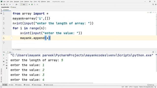 #22 HOW TO TAKE USER INPUT || ARRAYS IN PYTHON {}BEST TUTORIALS ; смотреть онлайн