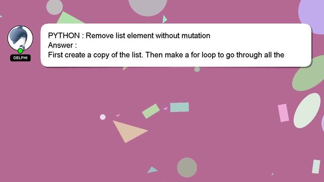 PYTHON : Remove list element without mutation смотреть онлайн