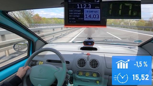 Renault Twingo 1.2 - 58PS flat out on Autobahn POV Top Speed смотреть онлайн