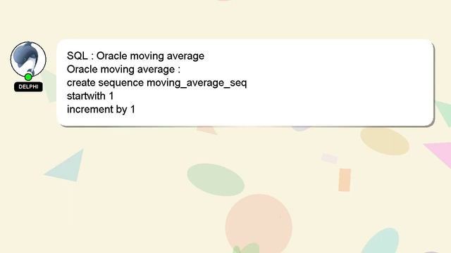 SQL : Oracle moving average смотреть онлайн