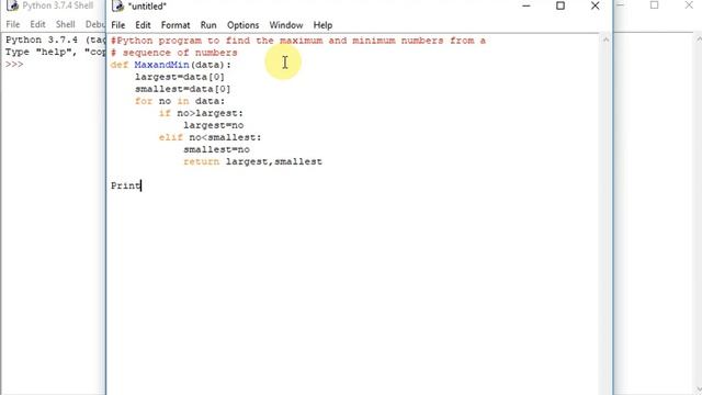 Python program to find the maximum and minimum numbers смотреть онлайн