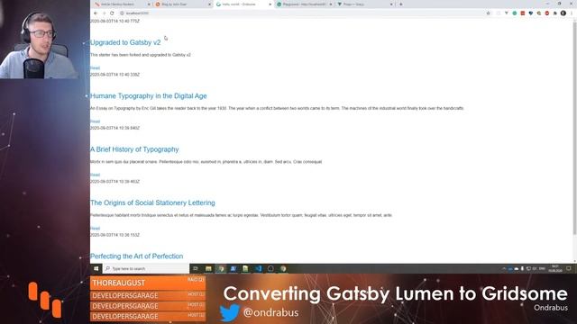 Converting Gatsby Lumen starter to Gridsome #2 смотреть онлайн
