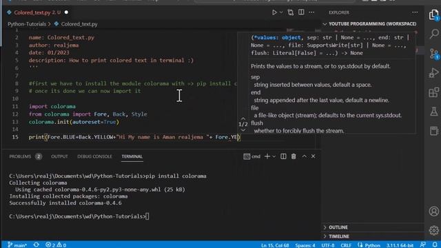Printing Colored Text in Python смотреть онлайн