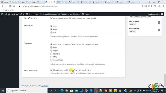 How To Add Watermark Automatically In WordPress Images | Image and Text Watermark смотреть онлайн