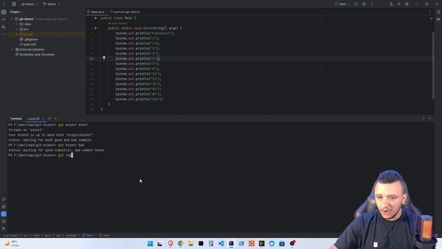 Como encontrar um erro com o comando GIT BISECT смотреть онлайн