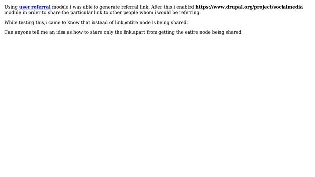 Drupal: How to share only a particular link in a node using social media,instead of complete node? смотреть онлайн