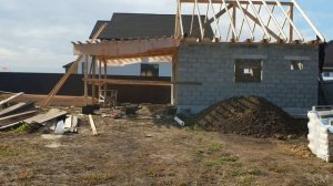 каменная баня _ крыша для бани _ заливка пола _ баня 6х6 из керамзитоблоков