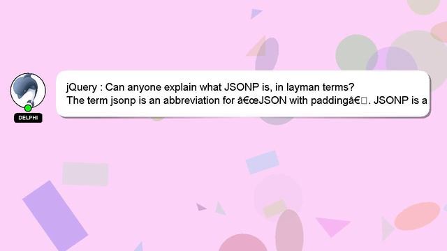 jQuery : Can anyone explain what JSONP is, in layman terms? смотреть онлайн
