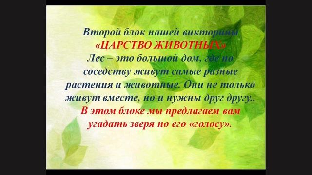 Экологическая викторина Земля - наш общий дом