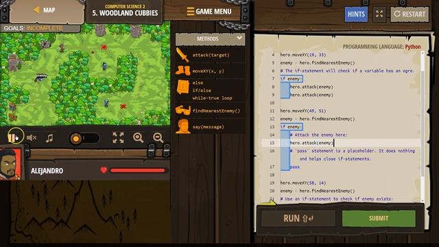 CodeCombat Level 5 Python Computer Science 2 Tutorial with Answers смотреть онлайн