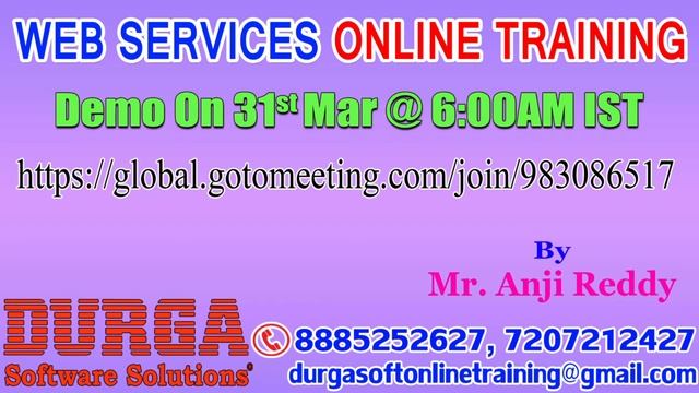 WEB SERVICES Online Training in DURGASOFT смотреть онлайн