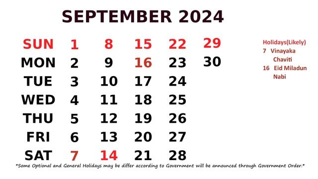 September Calendar 2024 смотреть онлайн