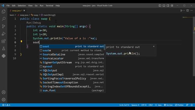 swapping of two number in java смотреть онлайн