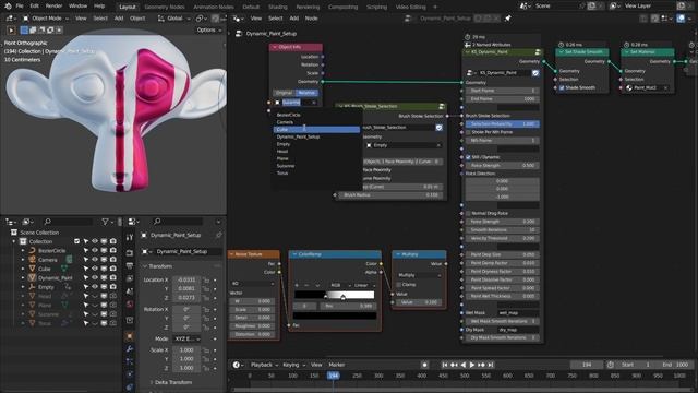 Dynamic Paint with Simulation Nodes of Geometry Nodes in Blender - Demo смотреть онлайн
