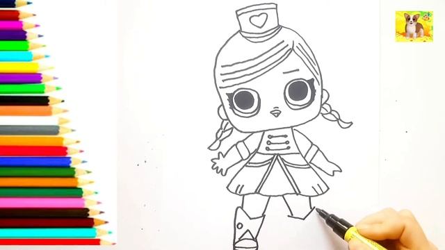 Лол Раскраска Рисунок для детей Мультик раскраска Кукла Лол смотреть онлайн