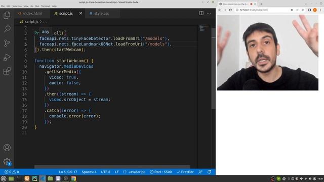 Real time face detection with Javascript | Landmark detection | Computer vision tutorial смотреть онлайн