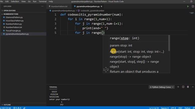 Python Number Pattern ( Printing Number in Pyramid Shape ) | Learn Python Programming | CodeAsItIs смотреть онлайн