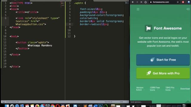 HTML CSS ile Whatsapp İletişim Butonu Yapımı (Hazır Mesaj) смотреть онлайн