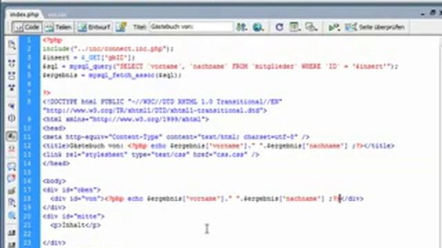 EIn Gästebuch mit Mysql/PHP erstellen(4/10) - Tutorial von Webseiten mit PHP смотреть онлайн