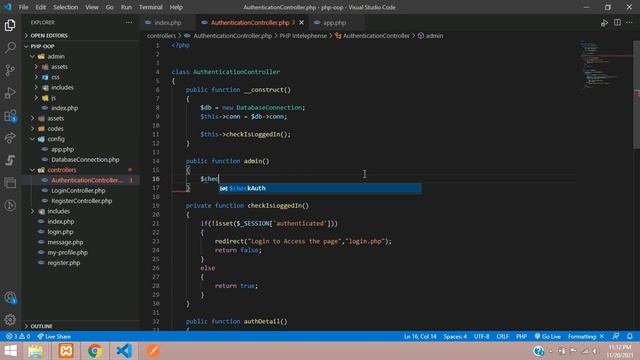 PHP OOP Tuts 5: How to Give role as admin for logged In User in OOP & Authentication for Admin Pane смотреть онлайн