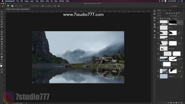 A House between the Mountains and the River !! Matte Painting !! Adobe Photoshop cc Edits смотреть онлайн