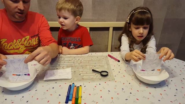 Эксперимент радуга с фломастерами и водой. смотреть онлайн