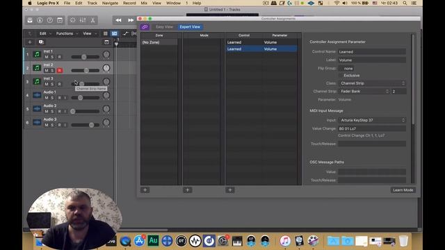 Logic Pro X. Как привязать параметры на ручки миди контроллера. Midi Learn и Automation Quick Acces смотреть онлайн