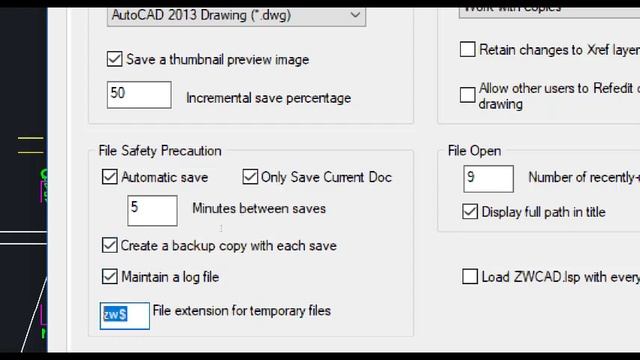 Como Configurar O Autosave E Recuperar As Gravações Automáticas No ZWCAD