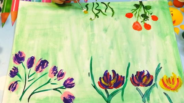 Техника рисования Гуашью: Рисуем Цветы