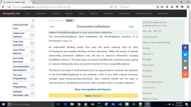 Explain PriorityBlockingQueue in Java concurrency collections.
| javapedia.net смотреть онлайн