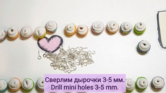 ?How to make Bracelet and earrings "Cupcake"?Polymer clay free tutorial. Браслет и серьги "Капкейк" смотреть онлайн