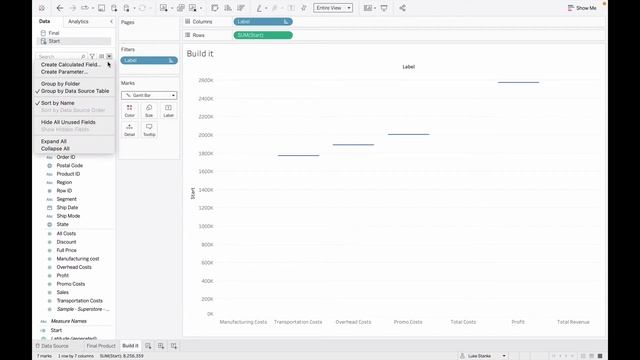 How to Build a Multiple Measure Waterfall Chart with Filters in Tableau смотреть онлайн