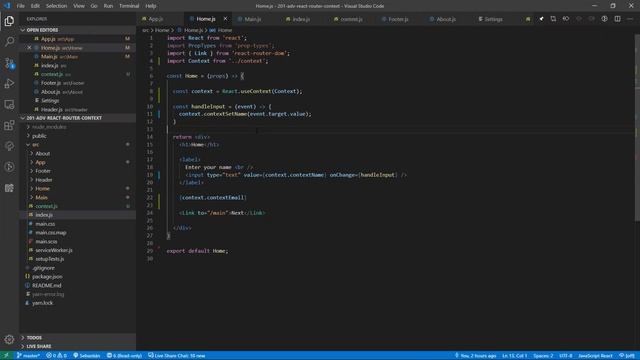 201 - Adv - React Router y Context API - Parte 5 смотреть онлайн