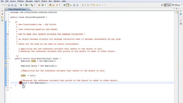 HOW TO MAKE JAVA OBJECTS ELIGIBLE GARBAGE COLLECTION смотреть онлайн