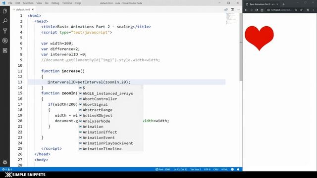 36 - Basic Animations in JavaScript(Part - 2) | Zoom In & Zoom Out Animations in JavaScript смотреть онлайн