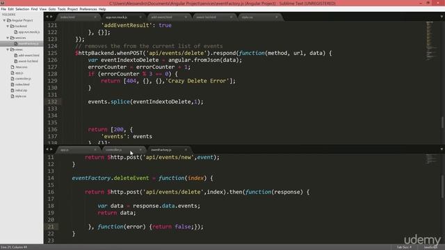 09 CRUD APIs Angular JS - 004 Deleting Events Index or Object смотреть онлайн